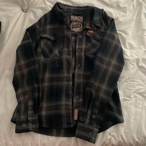 DIXXON flannel company Black and Gray Plaid Shirt sz small
